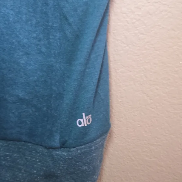 ALO Yoga Teal Sleeveless Cowl Neck Sweater Size L - Image 6