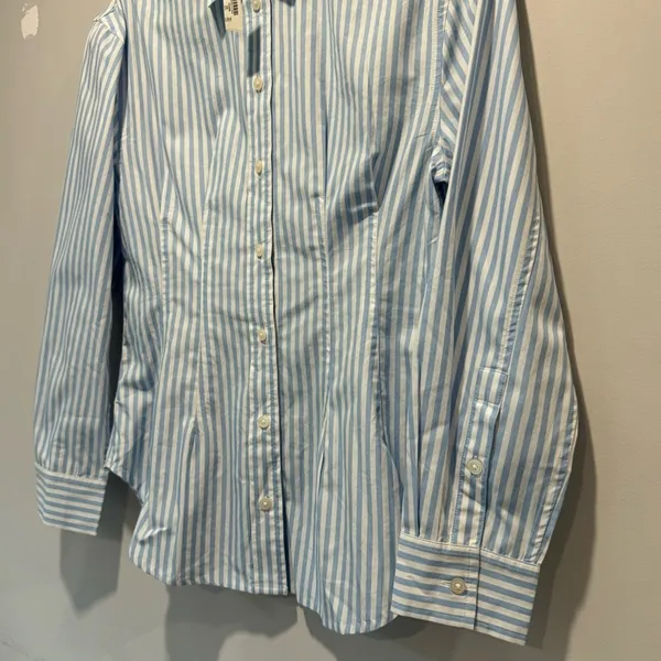 NWT Madewell Darted Long-Sleeve Button-Up Shirt Stripe‎ Cotton Regular Fit NP043 - Image 5
