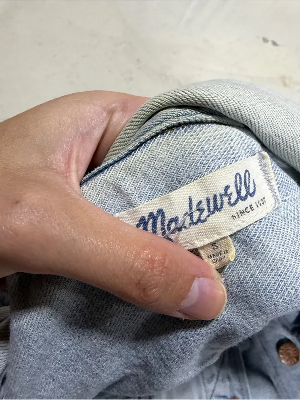 Madewell Light Wash Denim Vest with Button Front small - Image 3