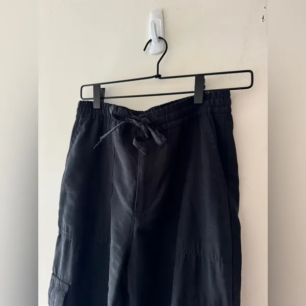 Zara Black‎ Stretchy Elastic Waist Cargo Jogger Pants With Pockets - Image 4