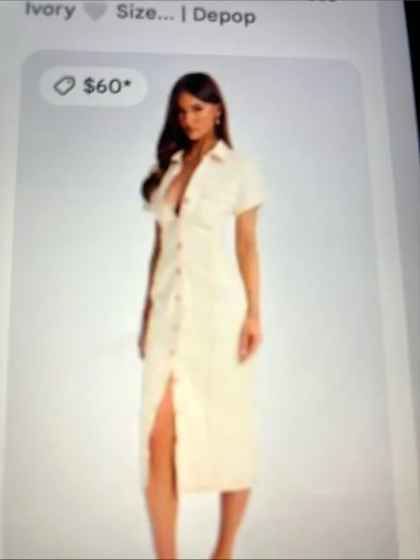 Allen Allen Cream Button-Front Maxi Shirt Dress or kimono - Image 2