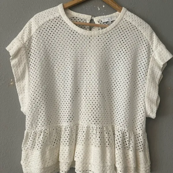 IRO Glen Broderie Anglaise Peplum Top - Image 4