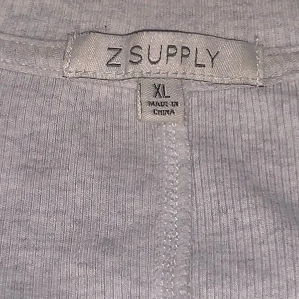 Z‎ Supply Ribbed Scoop Neck Top Womens XL Heather Grey Long Sleeve Minimalist - Image 2