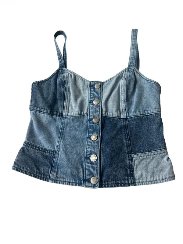 Gap Patchwork Denim Corset Top - Image 2