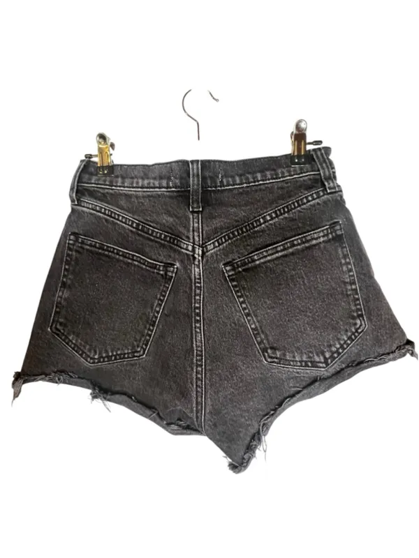 Abercrombie & Fitch Charcoal Wash Black Curve Love High Rise Mom Shorts Cut Off - Image 4
