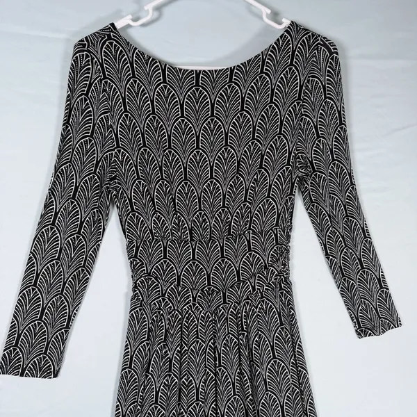 Maeve Anthropologie Size-XS‎ Womens Midi Dress Galena Black White Boho Y2K - Image 11