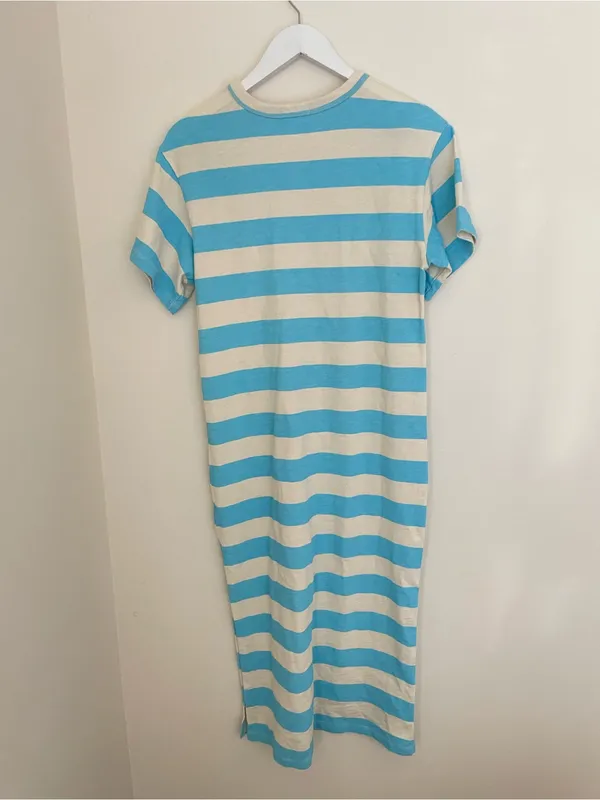 Anthropologie Sundry Short-Sleeve Rugby Stripe Bonjuour Midi T-shirt Dress - Image 9