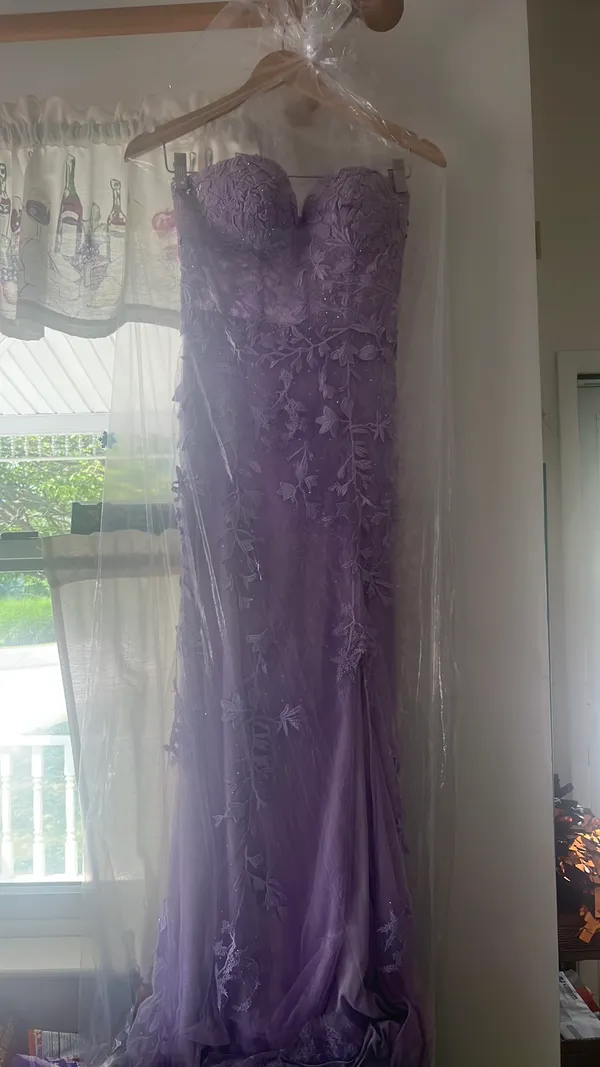 Prom Dress Purple Size 4 - Image 5