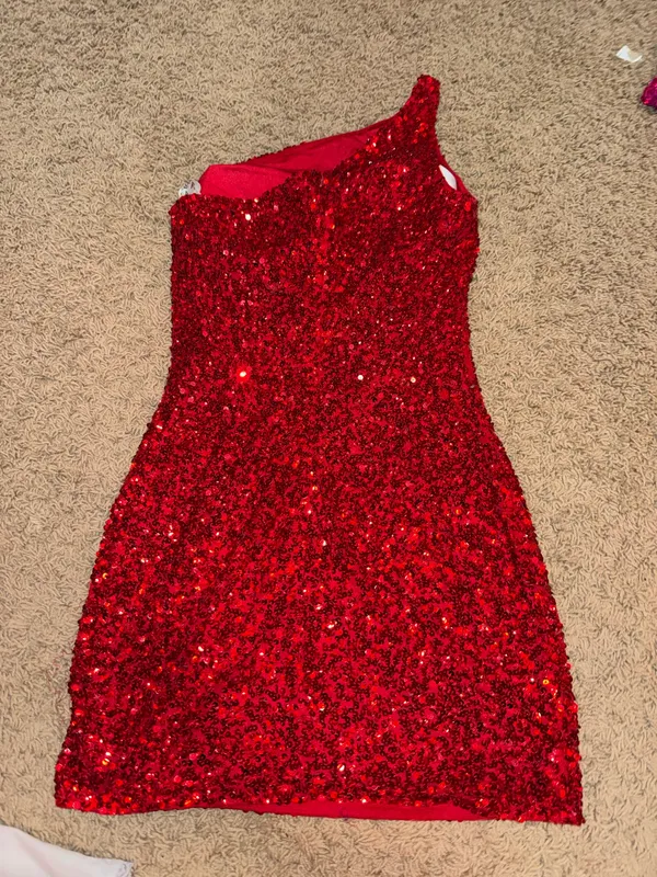 Amarra Red Sequin Dress Size 6 - Image 4
