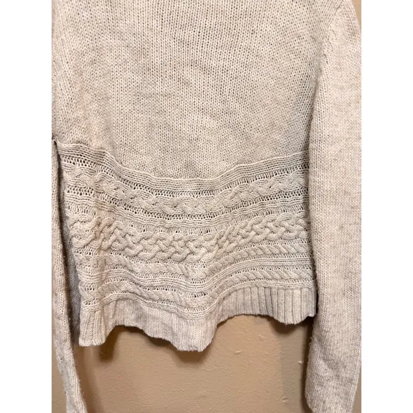 Aeropostale Womens XL Tan Cable Knit Shawl Collar Cardigan Sweater‎ - Image 4