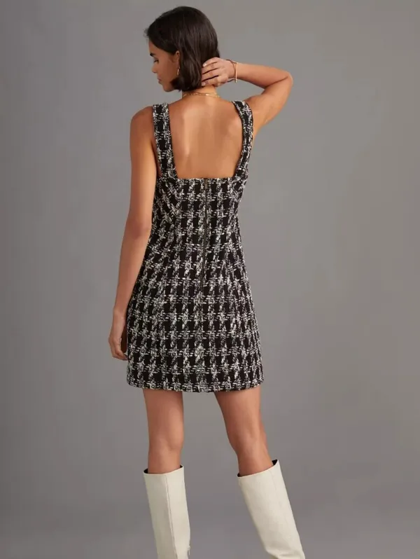 Maeve by Anthropologie Black and White Tweed Mini Dress - Size - 10 - Image 2
