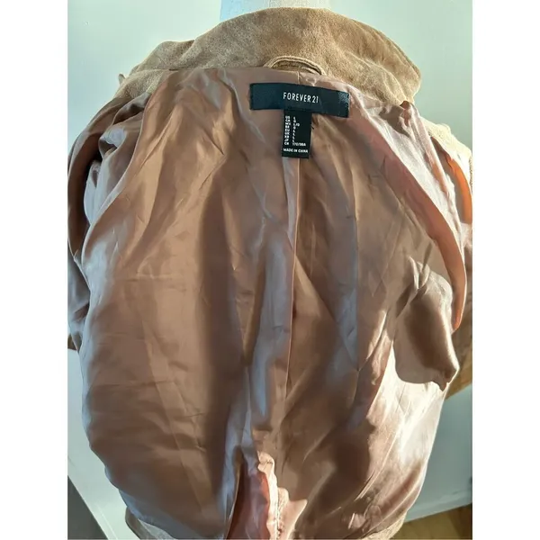 Forever 21 brown leather suede jacket size L - Image 4