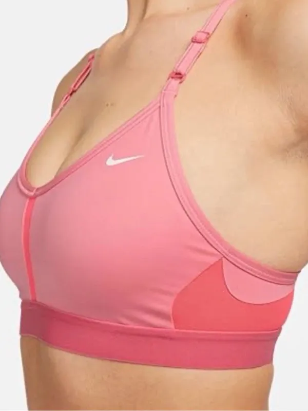 Nike Women's Dri-FIT Indy Padded V-Neck Sports Bra Size Large Pink - Image 2