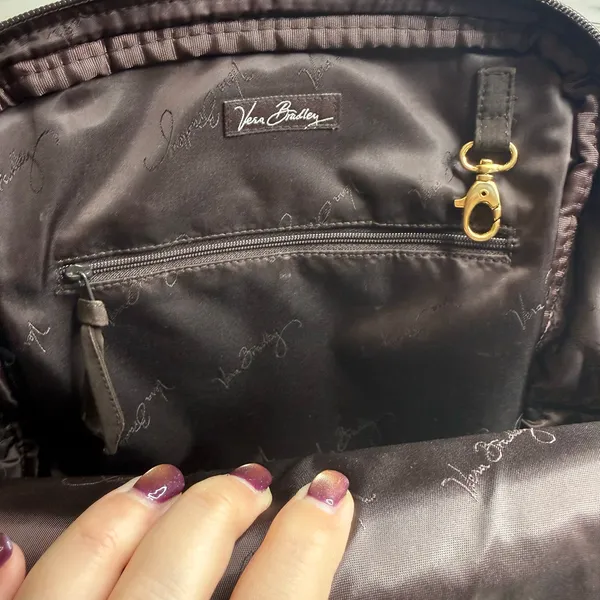 VERA BRADLEY Woman's Quilted Large Backpack Carryall Chocolate Brown - Image 10