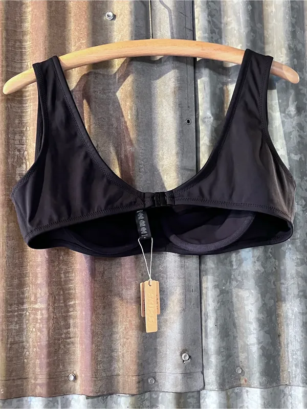 SKIMS Shaping Swim Unlined Underwire Bikini Top NWT Black XL Shaper Bra Festival - Image 6