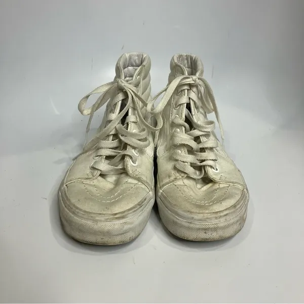 Vans all white canvas hightop‎ sneakers unisex sizing - Image 2