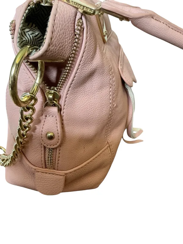Steve Madden Pink Pebbled Leather Satchel Crossbody Bag Gold Hardware - Image 6