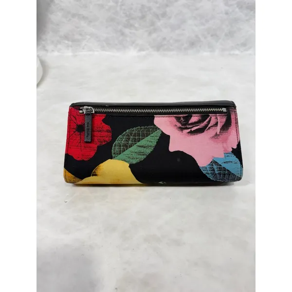 Vera Bradley Leather Floral Canvas Trifold Wallet Black Butterfly Polka‎ Dot - Image 3