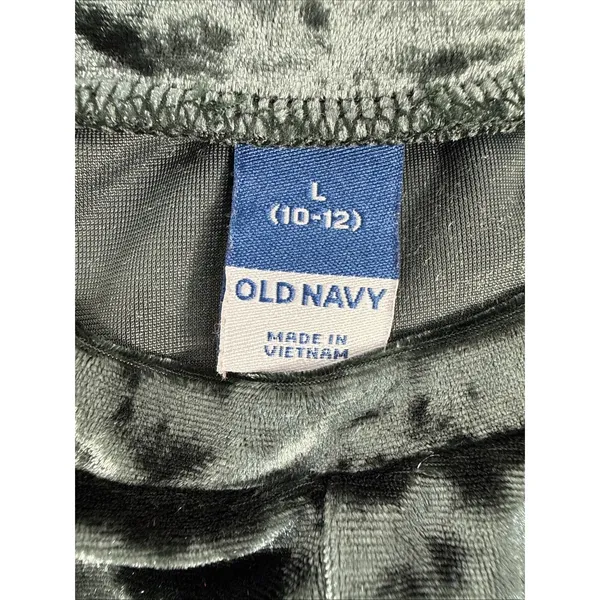 Old Navy Green Velvet Maternity Shirt Size L 10/12 Short Shape Hem Long Sleeve - Image 2