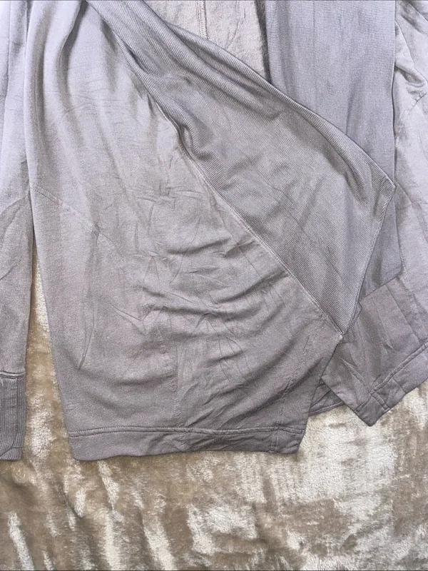 Athleta Women's Taupe Open-Front Draped Cardigan - Image 4