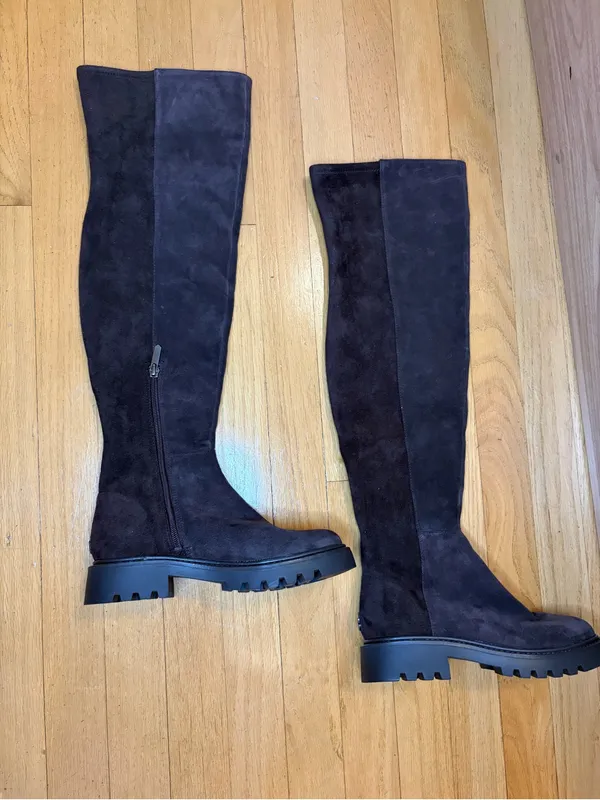 Sam Edelman Kassandra Dark Brown Suede Over-the-Knee Lug Sole Boots - Size 5 - Image 2
