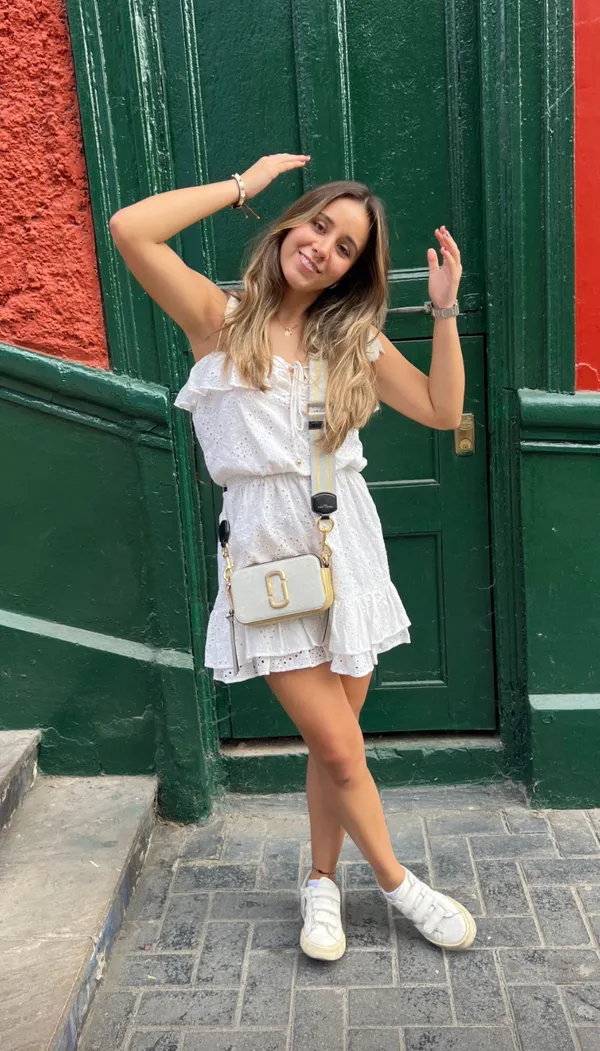 Karina Grimaldi White Eyelet Mini Dress - Image 4