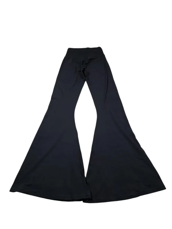 Offline by Aerie Real Me Smocked Super Flare Leggings Black Size Medium - Image 2