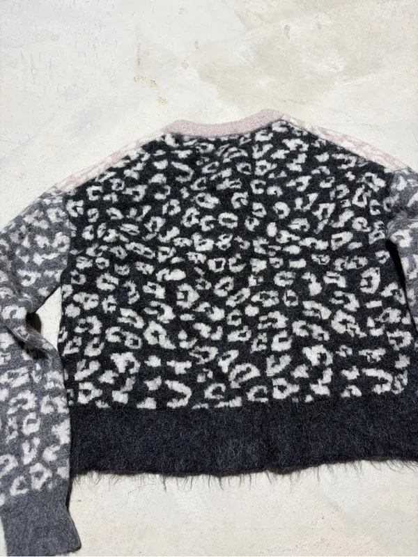 All saints leya crewneck sweater leopard print small - Image 6