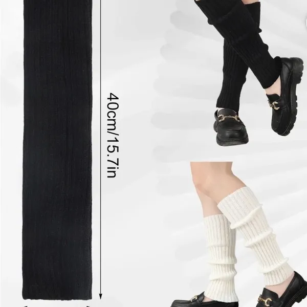 Black Knit Ribbed Leg Warmers 80s Leg Warmers - Image 3