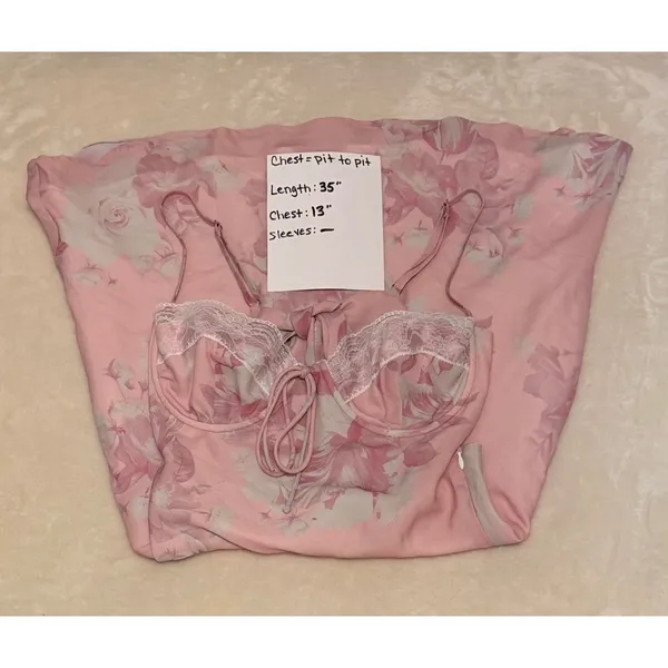 Princess Polly Carisa Mini Dress Pink Floral Lace Bustier Slip Sz 4 NWT Coquette - Image 5