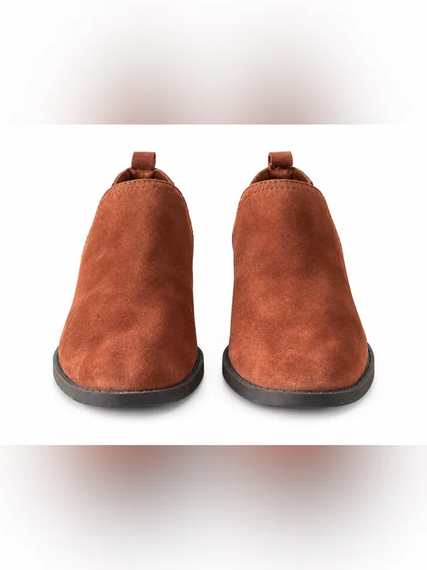 Lucky Brand Suede Western Chelsea Ankle Booties Brown Rust Size 7.5 - Image 4