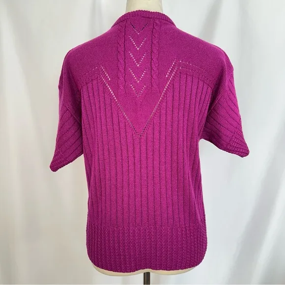 Vintage College Point Sweater Womens Medium Short Sleeve Round‎ Neck Made In USA - Image 5