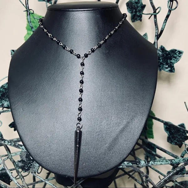 Spike Rosary Chocker Punk Goth Necklace New TBM - Image 4