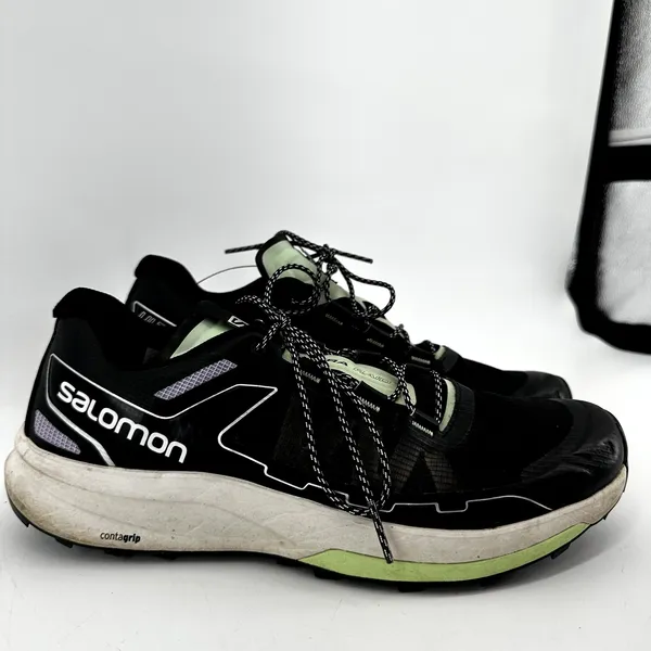 Salomon Ultra Raid Running Shoes Lace Up Black White Patina Green W11.5 M10.5 - Image 3