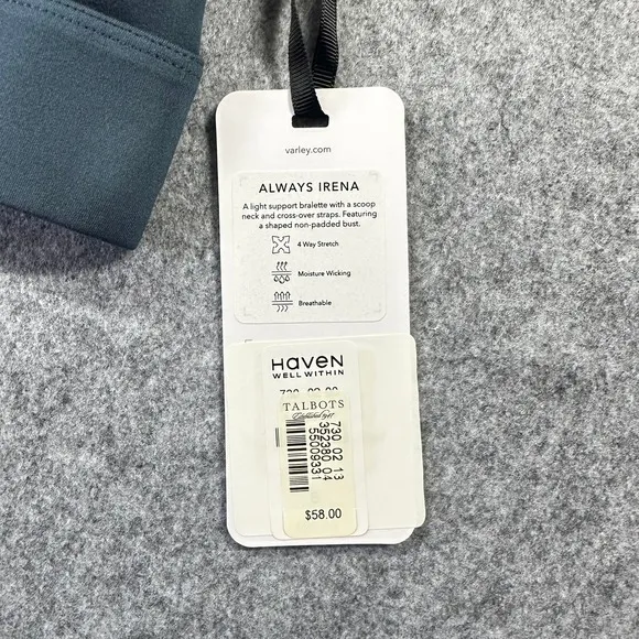 Varley Always Irena Bralette Slate Blue Cross Back Sports Bra Small‎ NWT $58 - Image 2