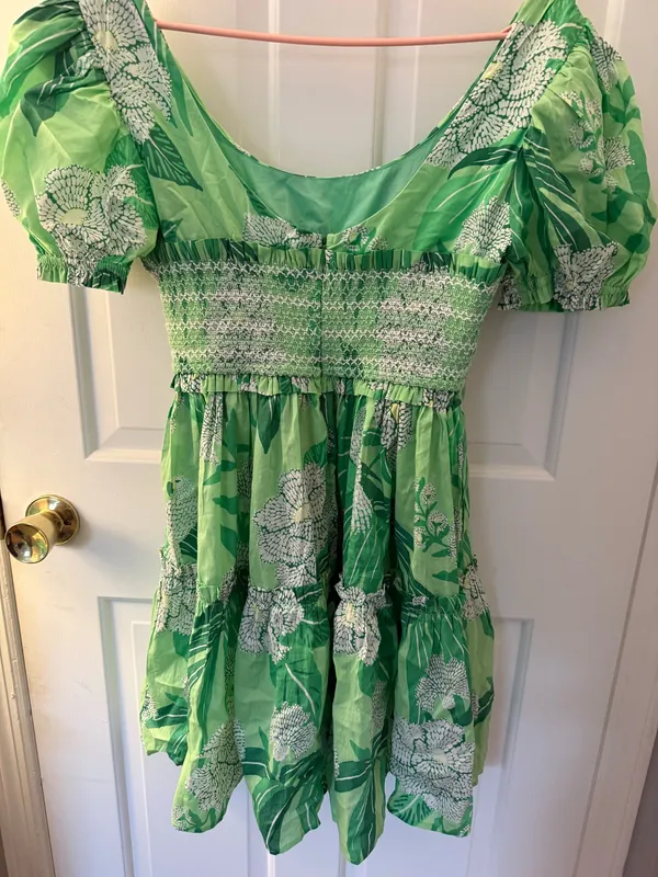 Farm Rio Green Mini Dress - Image 3
