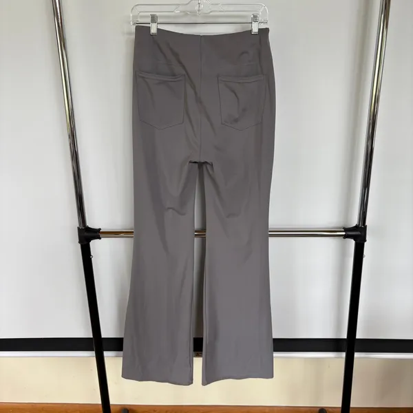 Halara Flex High Rise Flare Gray Work Pant Casual Comfort Leggings Medium - Image 4