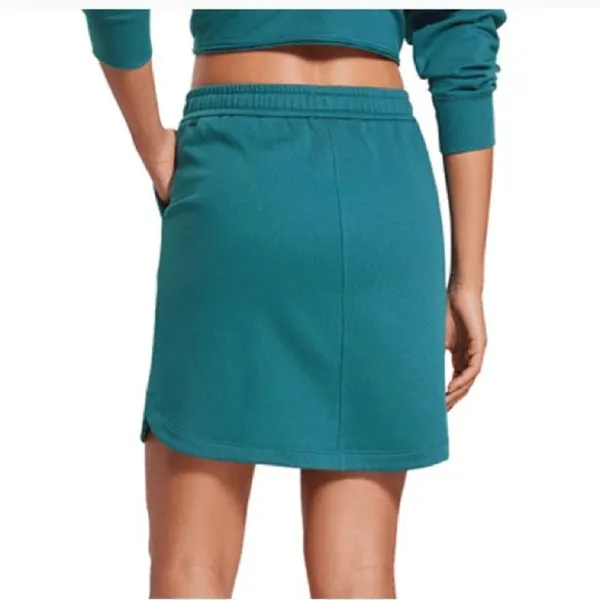 CRZ YOGA Cotton Sweat 17'' Jersey Skirt with Pockets, Green Jade, XS, NWT - Image 4