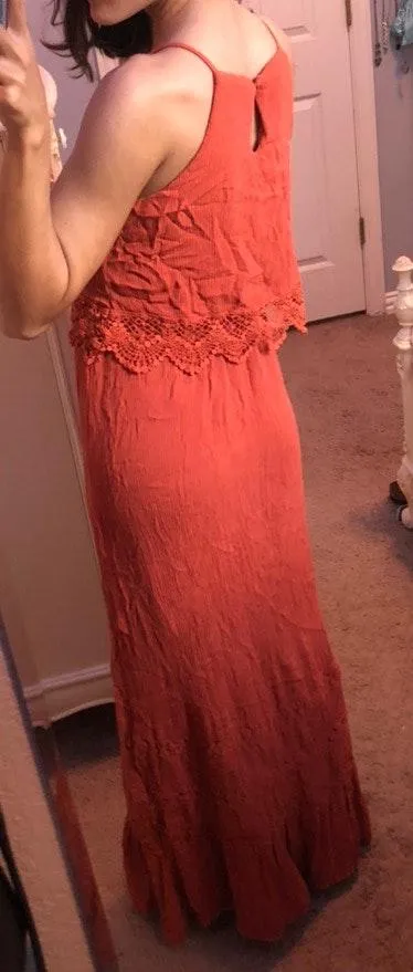 Francesca's Maxi Rust Dress - Image 3