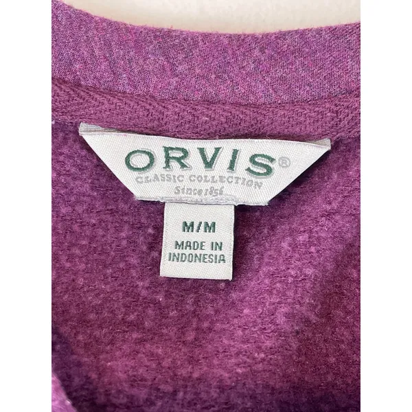 Orvis Sweatshirt Size M Plum Purple Crew Neck High Low Hem - Image 2