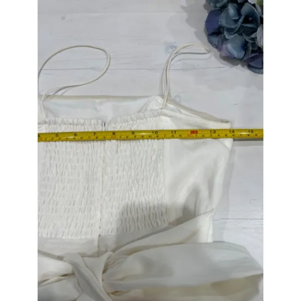 DO+BE White Ruffle Mini jumper romper Smocked Size S‎ - Image 6