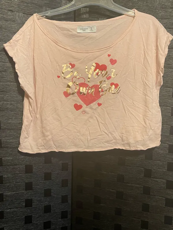 Gilly Hicks Pink Cropped Active Stretch Crop Top Sz XS "Be Your Own Bae" - Image 7