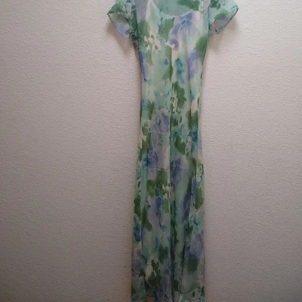 Vintage 90s Sheer Floral 2 Piece Dress - Image 2