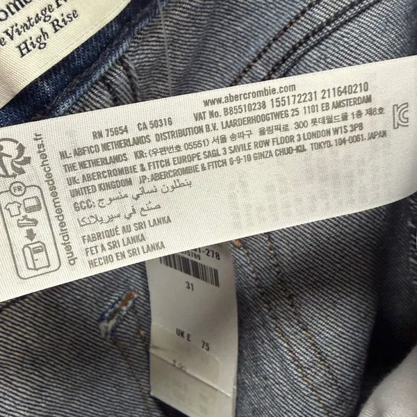 Abercrombie & Fitch The Vintage Flare Jeans Womens 31‎ Blue High Rise Raw Hem - Image 13