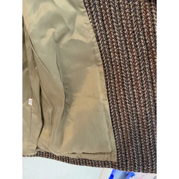 Ciao Sport Ltd Vintage Wool Blazer Womens 12 Brown Tweed Piping Academic Jacket - Image 3