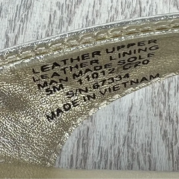 Tory Burch Benton Metallic Leather Thong Flip Flop Sandals 5M Spark Gold $249 - Image 8