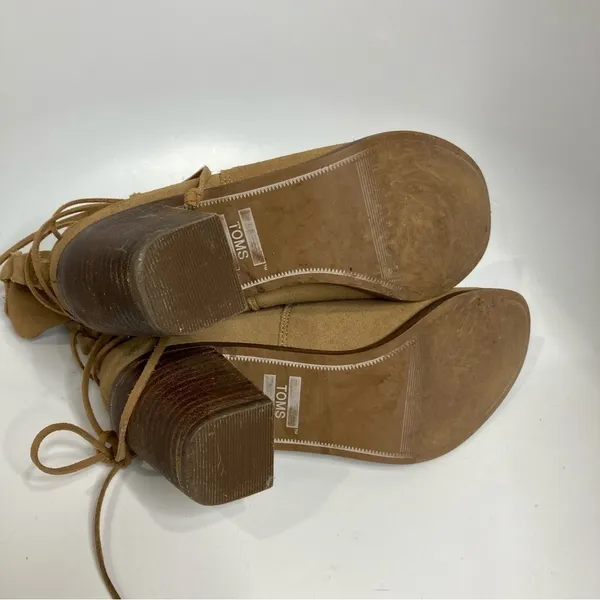 Toms suede leather‎ boots heeled boots size 8 - Image 6