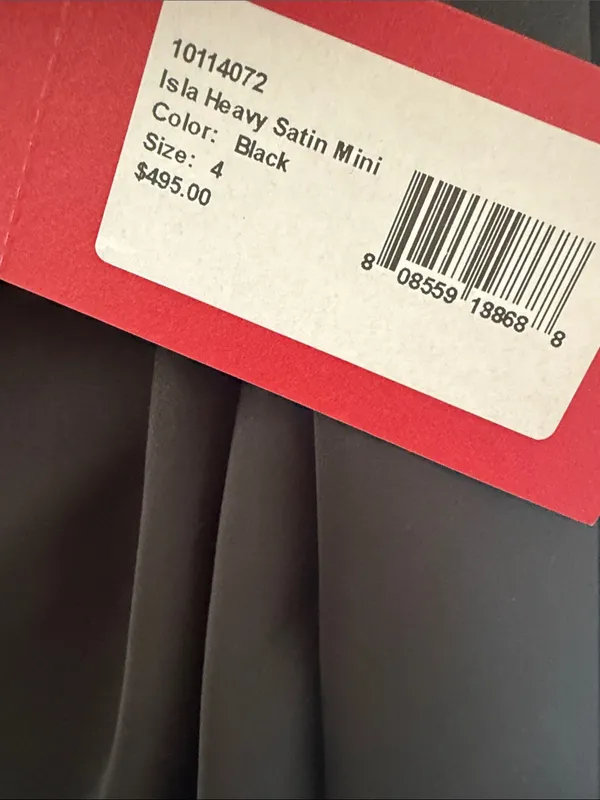 Halston Heritage Isla Strapless Draped Satin Mini Dress Black Size 4 NWT - Image 4