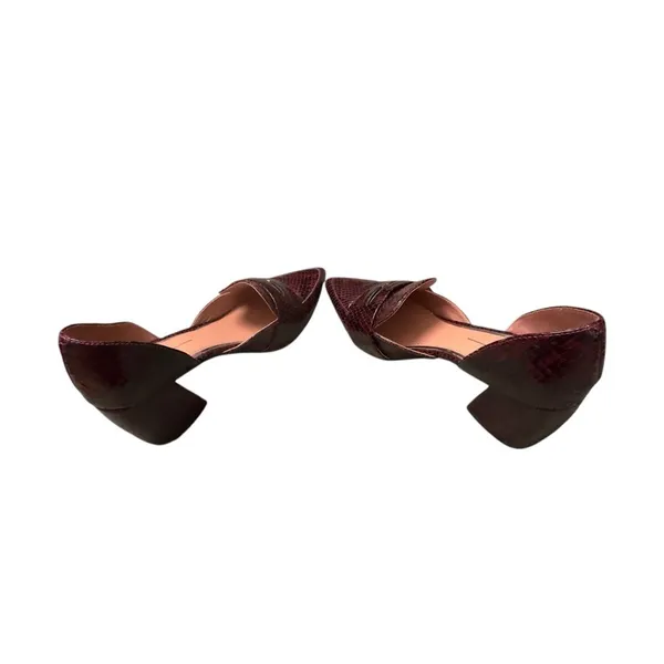 Linea Paolo Cache Burgundy Snakeskin D’Orsay Block Heel Pumps Women’s 5 NWOB - Image 11