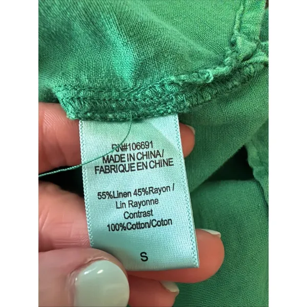 YFB Young Fabulous Broke Green Linen Dress Sz s Tunic Shirt Beachy‎ Lightweight - Image 10